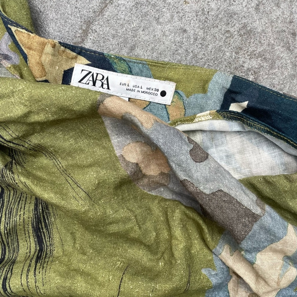 Zara Asymmetrical Olive green dress COLLECTION PRINTED bloggers collection - Picture 10 of 15